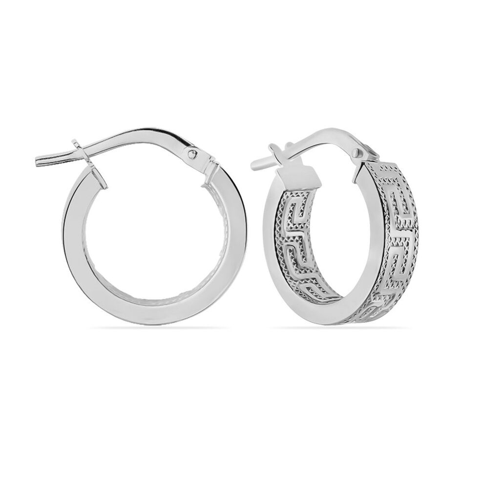 Créoles Ugenie Or Blanc - Boucles d'oreilles créoles Femme | Histoire d’Or