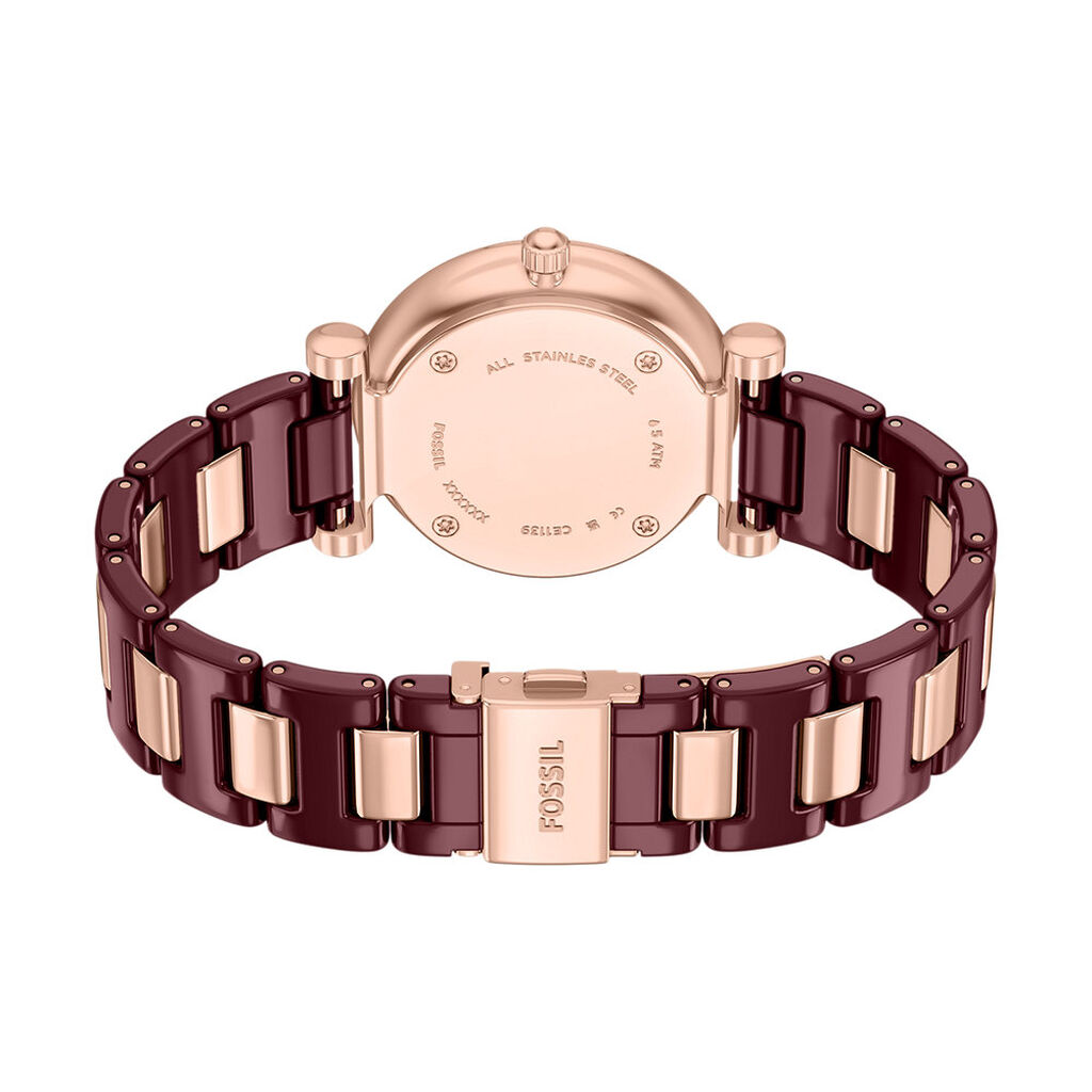 Montre Fossil Carlie 38 Bordeaux - Montres Femme | Histoire d&rsquo;Or