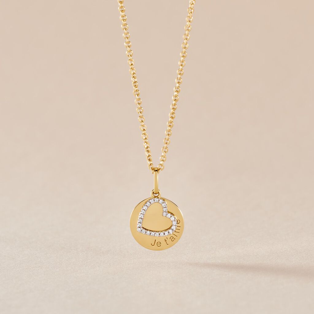 Pendentif Dezirinda Or Jaune Oxyde De Zirconium - Pendentifs Femme | Histoire d&rsquo;Or
