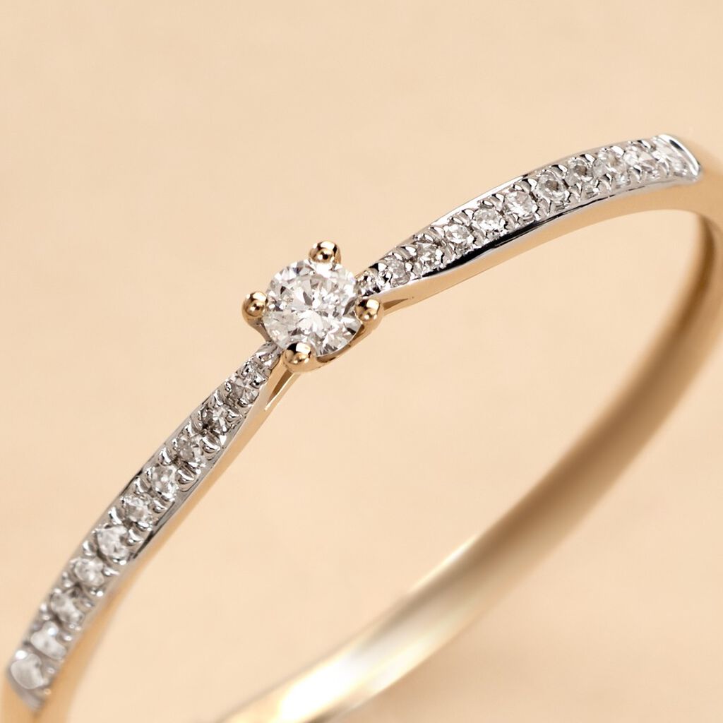 Bague Solitaire Hemera Or Jaune Diamant - Bagues solitaires Femme | Histoire d&rsquo;Or