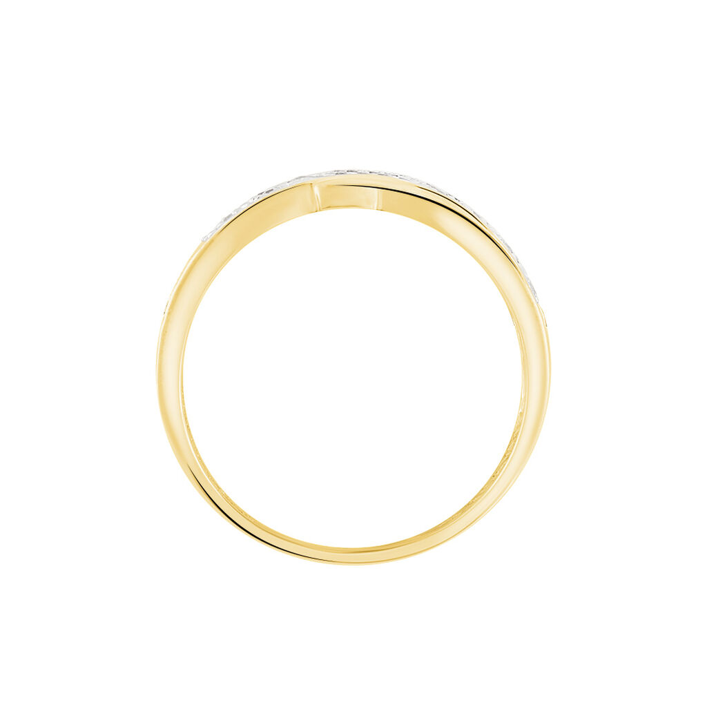 Bague Bandeau Or Jaune Oxyde De Zirconium - Bagues avec pierre Femme | Histoire d’Or