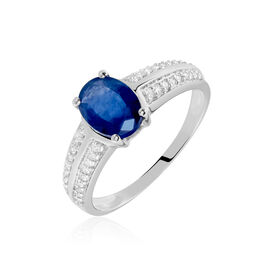 Bague Brewal Or Blanc Saphir Diamant - Bagues solitaires Femme | Histoire d’Or