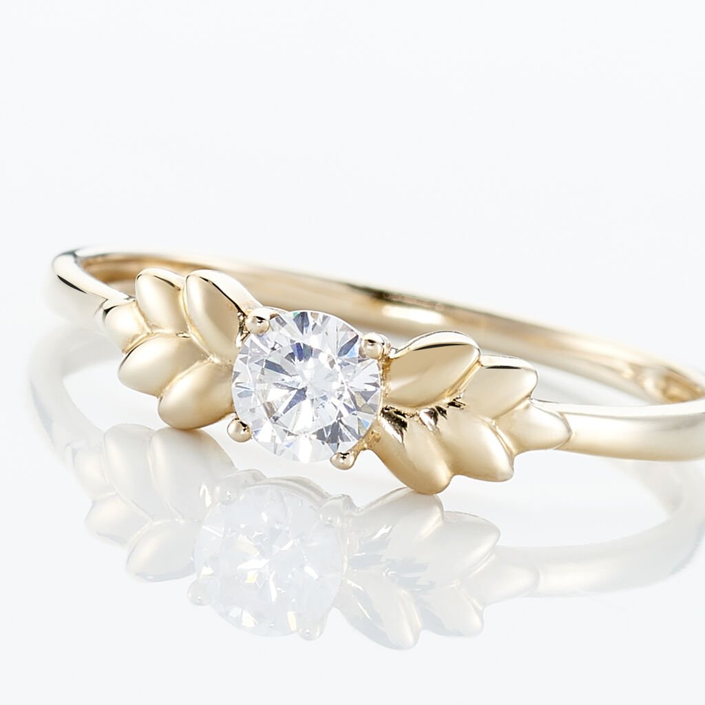 Bague Solitaire Alexine Or Jaune Oxyde De Zirconium - Bagues solitaires Femme | Histoire d’Or
