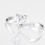 Bague Eva Or Blanc Oxyde De Zirconium - Bagues solitaires Femme | Histoire d&rsquo;Or