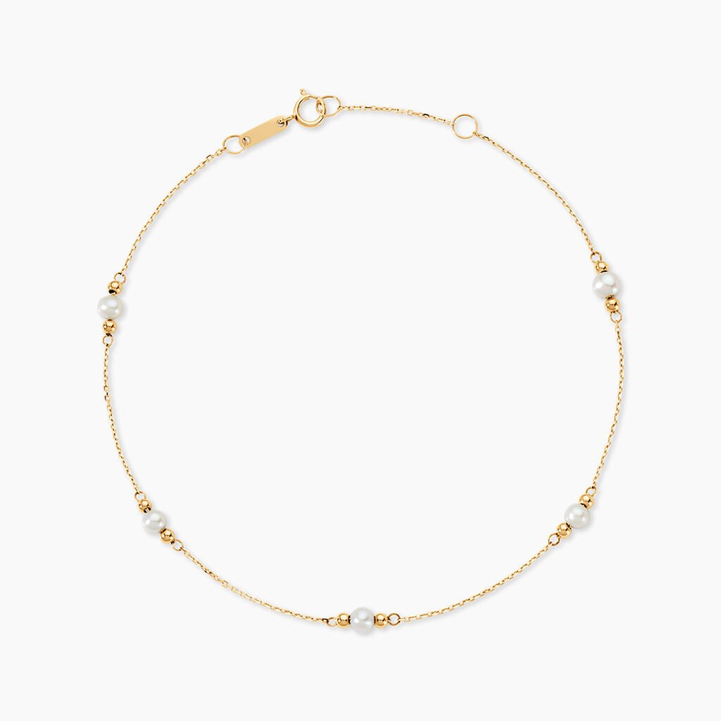 Cha&icirc;ne De Cheville Akif Or Jaune Perle De Culture - Cha&icirc;nes de cheville Femme | Histoire d&rsquo;Or