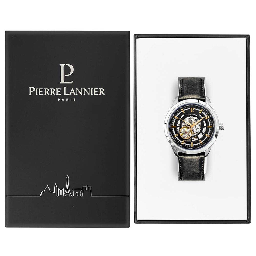 Montre Pierre Lannier Collection Automatique 44 Acier Argent&eacute; - Montres Homme | Histoire d&rsquo;Or