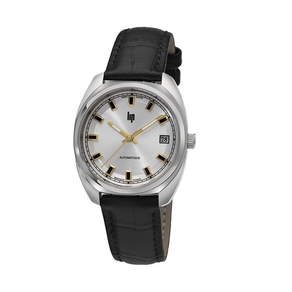 Montre Lip General De Gaulle Auto 35 Argent&eacute; - Id&eacute;es cadeaux Unisex | Histoire d&rsquo;Or