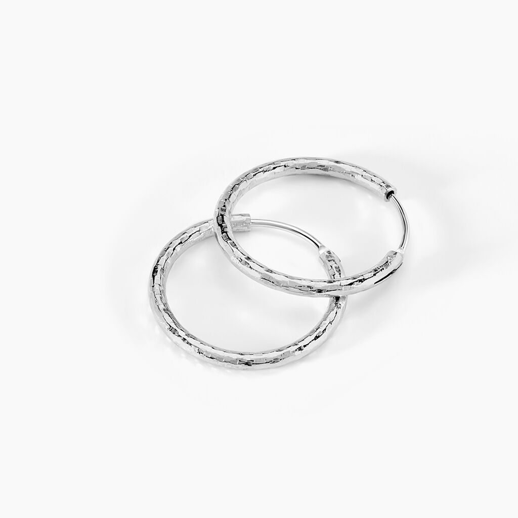 Cr&eacute;oles Argent Blanc Agathe - Boucles d'oreilles cr&eacute;oles Femme | Histoire d&rsquo;Or