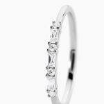 Bague Baguette Argent Blanc Oxyde De Zirconium - Bagues avec pierre Femme | Histoire d&rsquo;Or