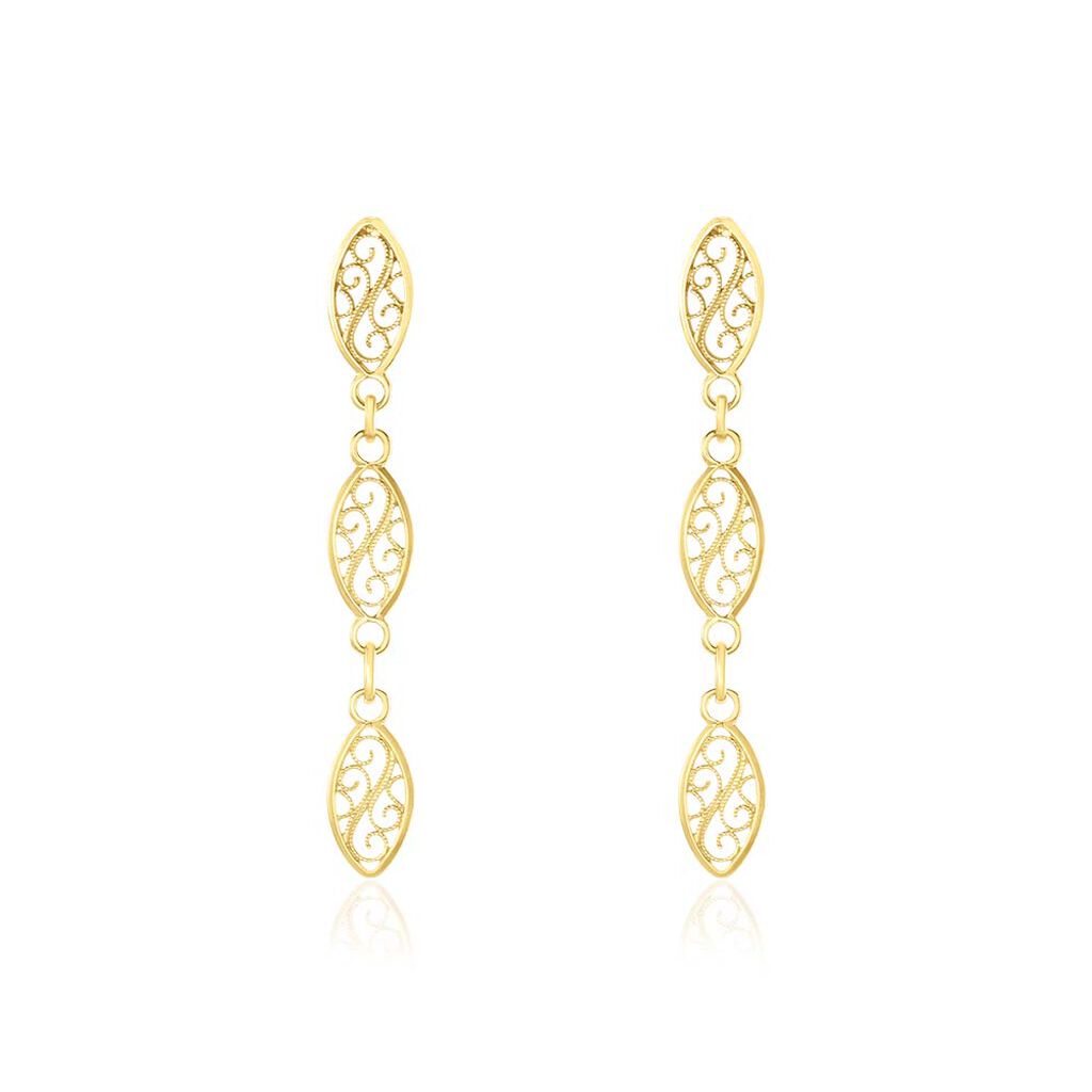 Boucles D'oreilles Pendantes Golden Filia Or Jaune - Boucles d'oreilles pendantes Femme | Histoire d’Or