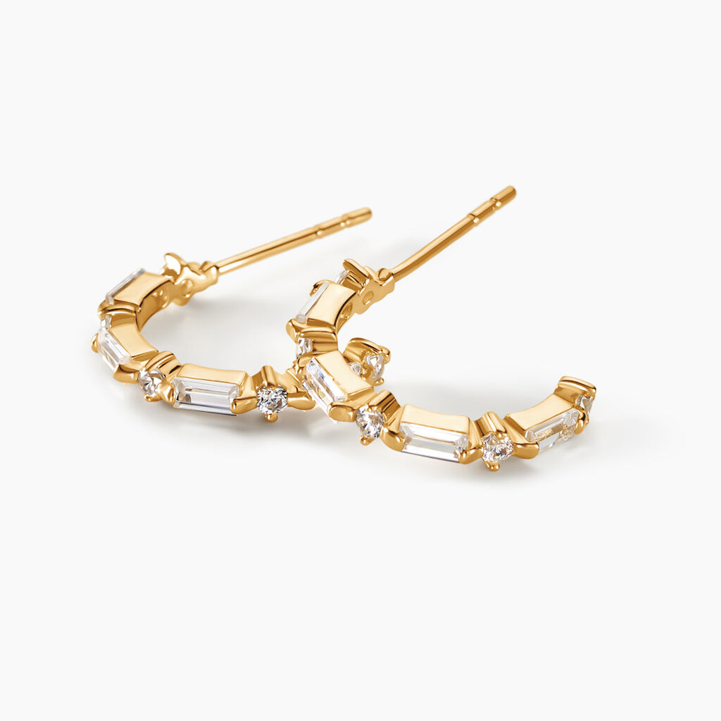 Créoles Tiara Or Jaune Oxyde De Zirconium - Boucles d'oreilles créoles Femme | Histoire d’Or