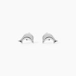 Boucles D'oreilles Puces Fulvie Dauphin 5 Or Blanc - Clous d'oreilles Femme | Histoire d&rsquo;Or