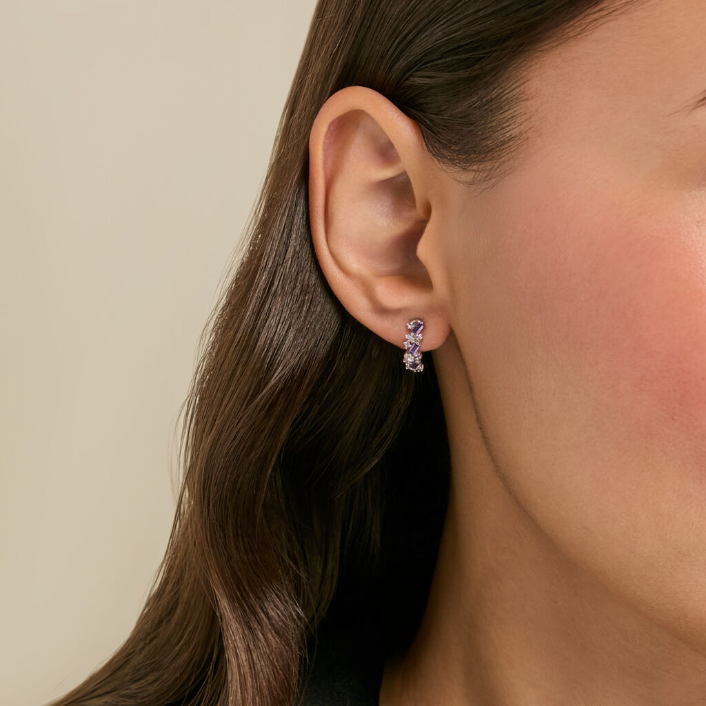 Cr&eacute;oles Rio Argent Blanc Oxyde De Zirconium - Cr&eacute;oles fantaisie Femme | Histoire d&rsquo;Or
