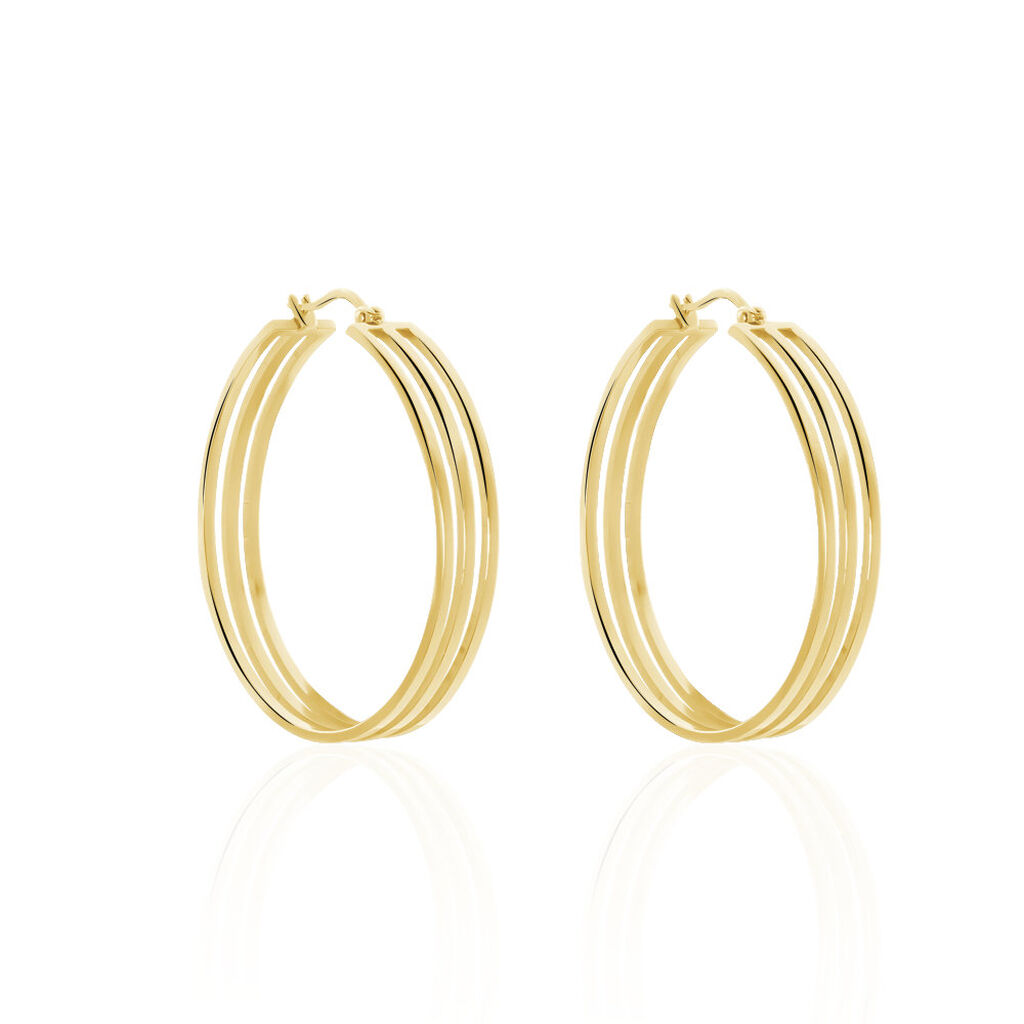 Créoles Adel Acier Jaune - Boucles d'oreilles créoles Femme | Histoire d’Or