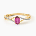 Bague Hemma Argent Dor&eacute; A L'Or 750/1000 Rhodolite Oxyde De Zirconium - Bagues solitaires Femme | Histoire d&rsquo;Or