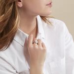 Chevali&egrave;re Aracely Argent Blanc Nacre Oxyde De Zirconium - Bagues solitaires Femme | Histoire d&rsquo;Or