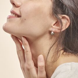 Boucles D'oreilles Puces Gatiene Or Blanc Perle De Culture Et Diamant - Boucles d'oreilles pendantes Femme | Histoire d’Or