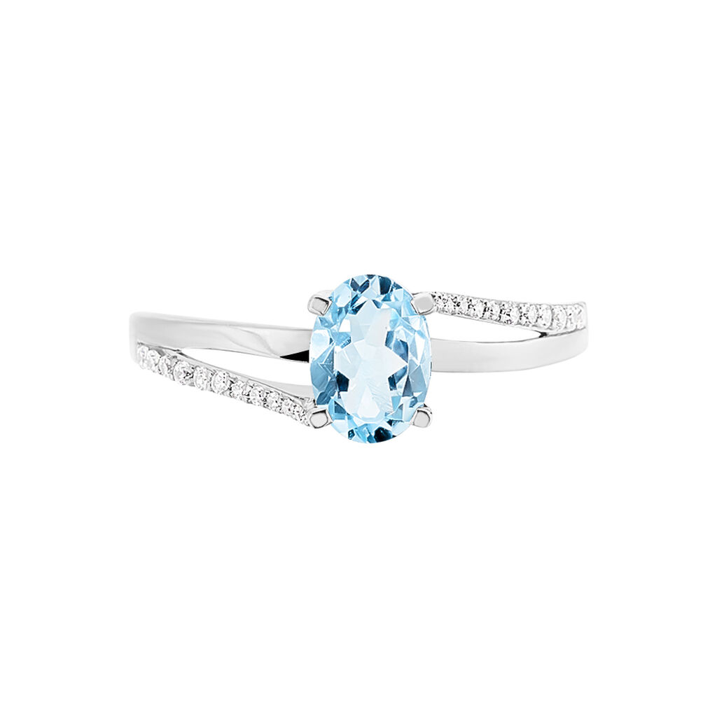 Bague Marie-eva Or Blanc Topaze Et Oxyde De Zirconium - Bagues solitaires Femme | Histoire d&rsquo;Or