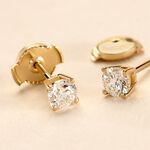 Boucles D'oreilles Puces Or Jaune Aphrodite Diamants - Clous d'oreilles Femme | Histoire d&rsquo;Or