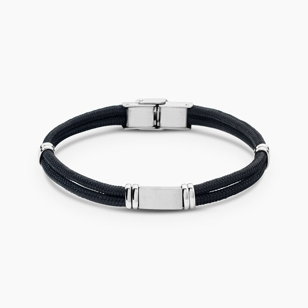 Bracelet Yannik Acier Blanc - Bracelets cordon Homme | Histoire d&rsquo;Or
