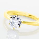 Solitaire Or Jaune Laurian Oxyde De Zirconium Blanc - Bagues solitaires Femme | Histoire d&rsquo;Or