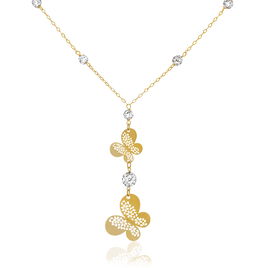 Collier Shainesse Or Jaune Strass - Colliers Papillon Femme | Histoire d’Or