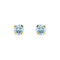 Boucles D'oreilles Puces Pepita Or Jaune Oxyde De Zirconium