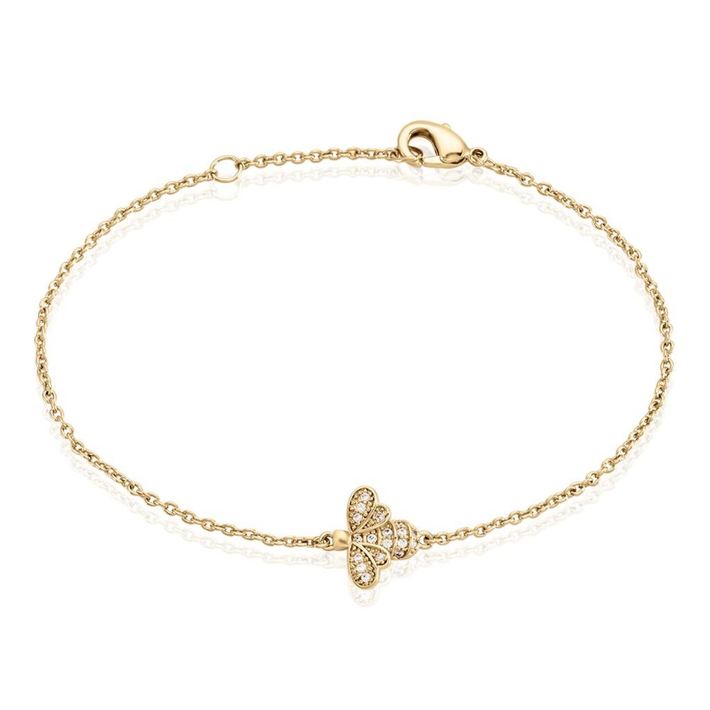 Bracelet Abelha Plaqué Or Jaune Oxyde De Zirconium - Bracelets Femme | Histoire d’Or