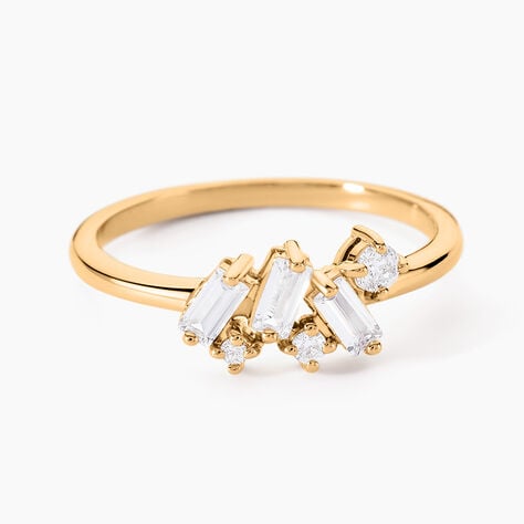 Bague Jardins D'hiver Plaqu&eacute; Or Jaune Oxyde De Zirconium - Bagues avec pierre Femme | Histoire d&rsquo;Or