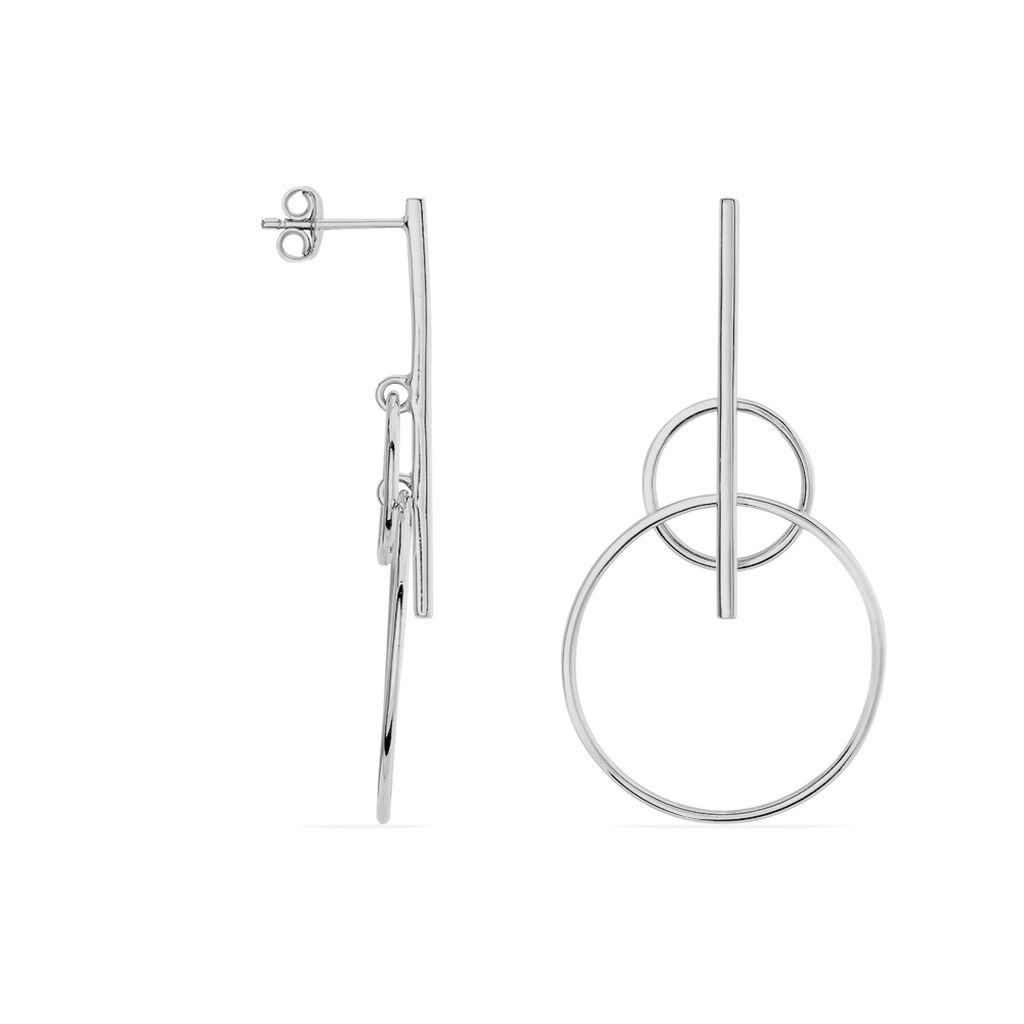 Boucles D'oreilles Pendantes Enissa Argent Blanc - Boucles d'oreilles fantaisie Femme | Histoire d’Or