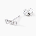 Boucles D'oreilles Puces Blitalia Or Blanc Diamant Synth&eacute;tique - Clous d'oreilles Femme | Histoire d&rsquo;Or