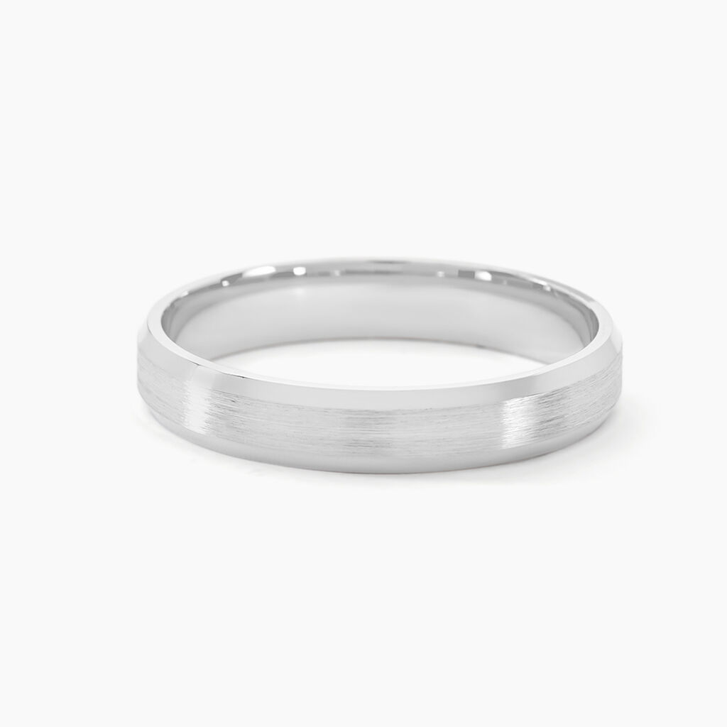 Alliance Ruban Mat Et Billant Biseautee Palladium Blanc - Alliances Homme | Histoire d’Or