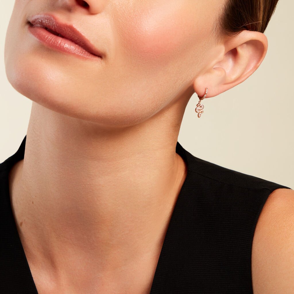 Créoles Coria Plaqué Or Doré Oxyde De Zirconium - Boucles d'oreilles créoles Femme | Histoire d’Or