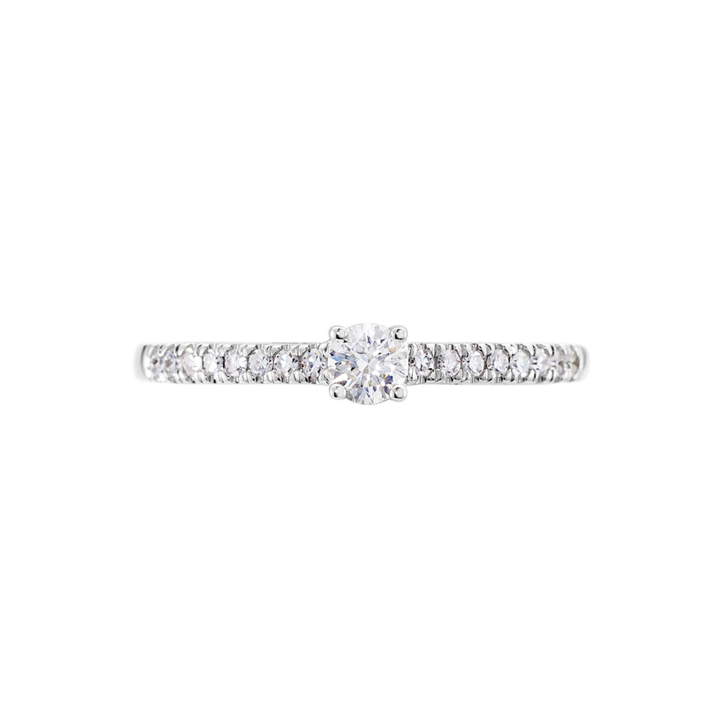 Bague Eliisa Or Blanc Diamant - Bagues solitaires Femme | Histoire d&rsquo;Or