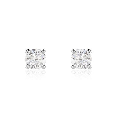 Boucles D'oreilles Puces Or Blanc Victoria Diamant - Clous d'oreilles Femme | Histoire d&rsquo;Or