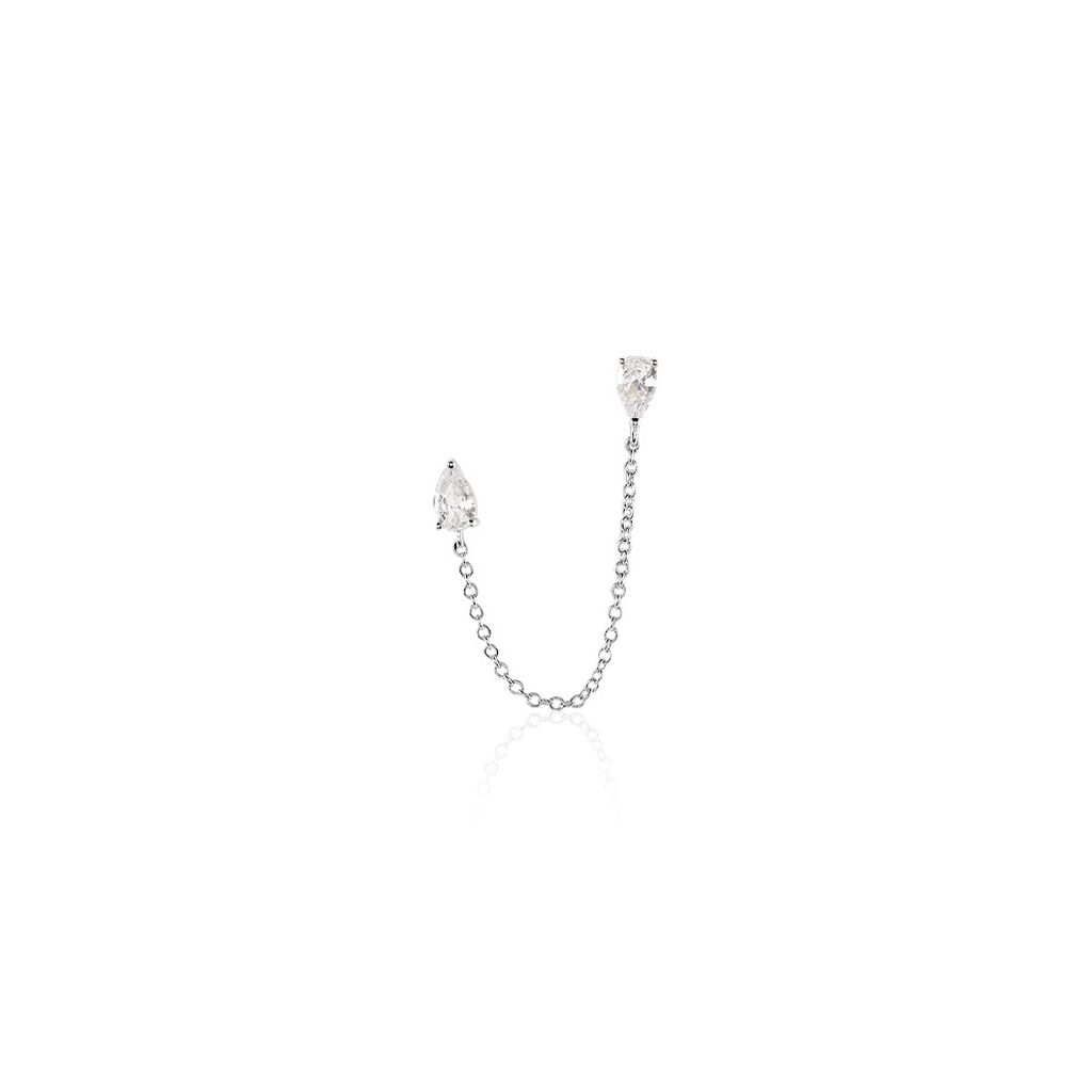 Bijou D'oreille Unitaire Kirstie Argent Blanc Oxyde De Zirconium - Boucles d'oreilles fantaisie Femme | Histoire d’Or