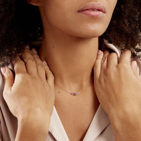 Collier Petale Or Bicolore Rubis Et Diamant - Colliers Femme | Histoire d’Or