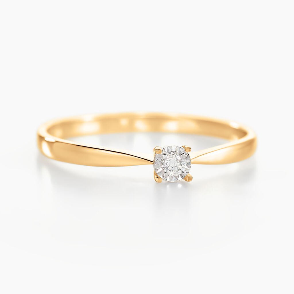 Bague Diamotion Or Jaune Diamant - Bagues solitaires Femme | Histoire d’Or
