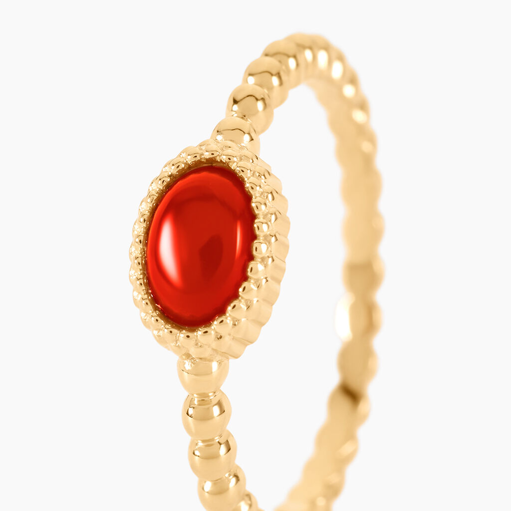 Bague Vintage Love Plaque Or Jaune Pierre De Synthese - Bagues solitaires Femme | Histoire d&rsquo;Or