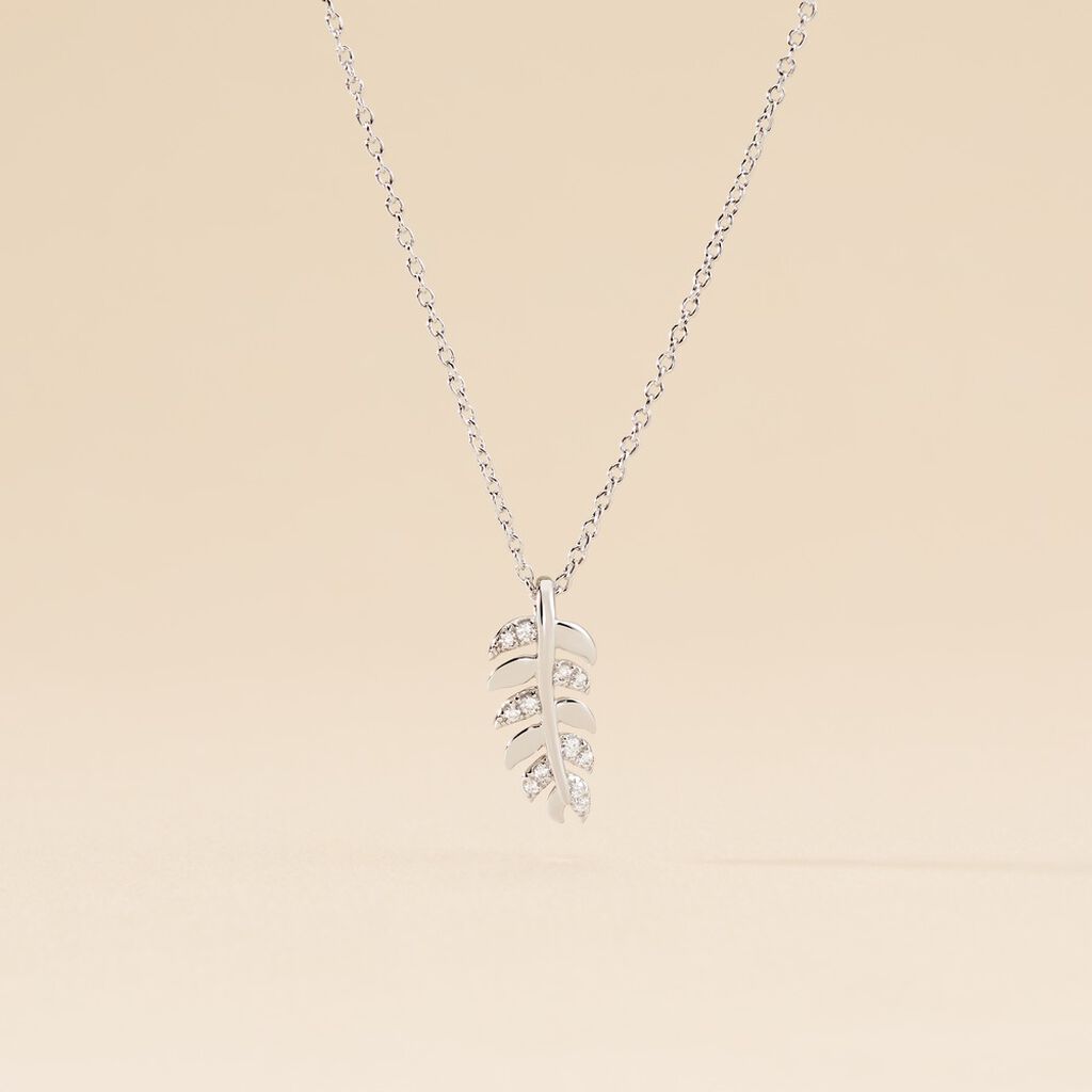 Collier Argent Blanc Jade Oxydes De Zirconium - Ras de cou Femme | Histoire d&rsquo;Or