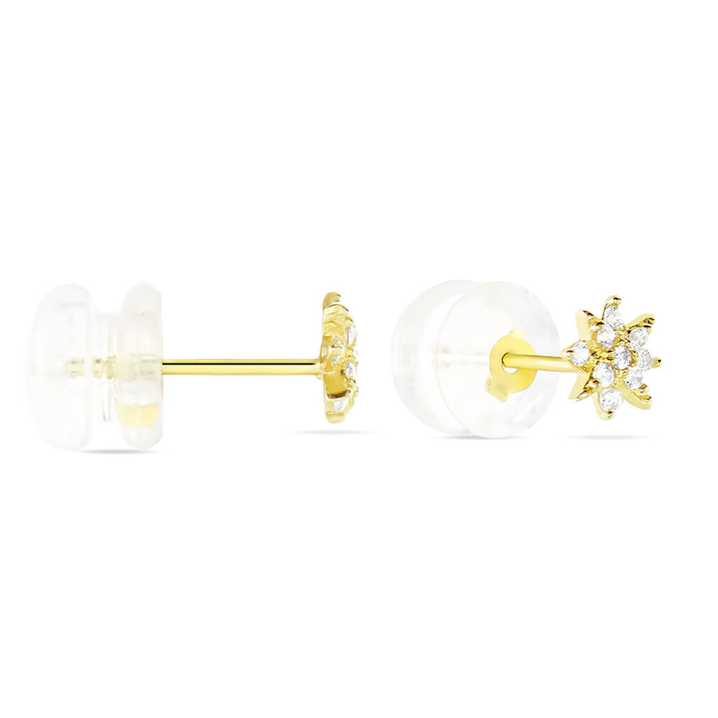 Boucles D'oreilles Puces Aubepine Or Jaune Oxyde - Clous d'oreilles Femme | Histoire d’Or