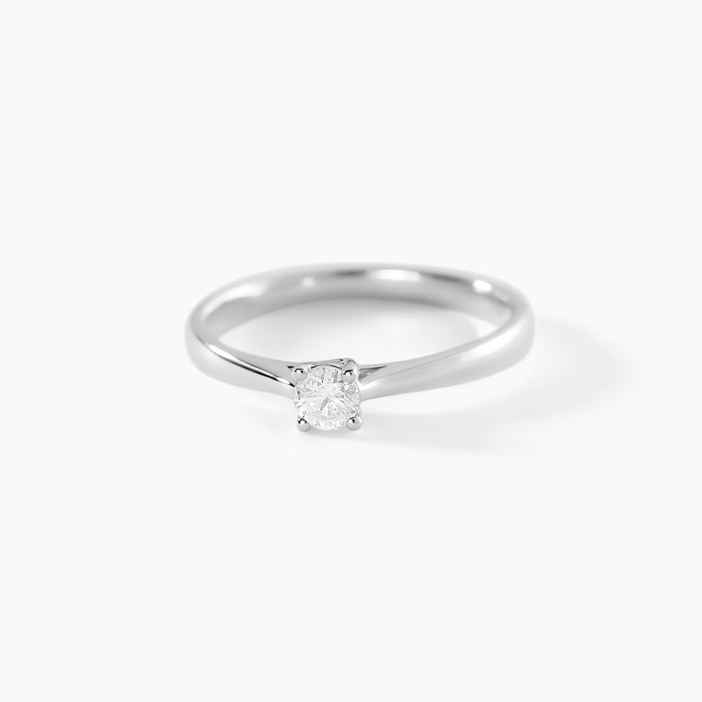 Bague Solitaire Victoria Or Blanc Diamant - Bagues solitaires Femme | Histoire d&rsquo;Or
