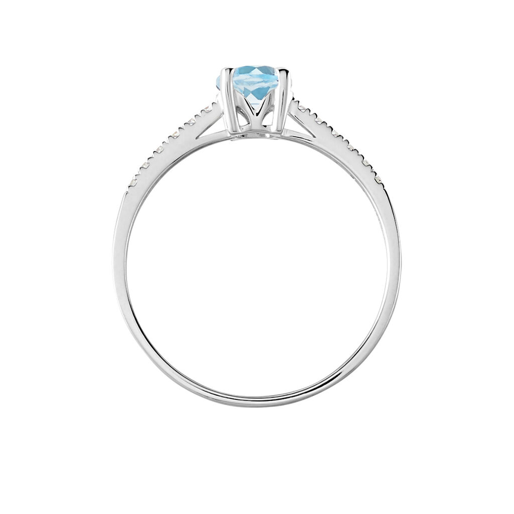 Bague Or Blanc Manon Topaze Oxydes De Zirconium - Bagues solitaires Femme | Histoire d’Or