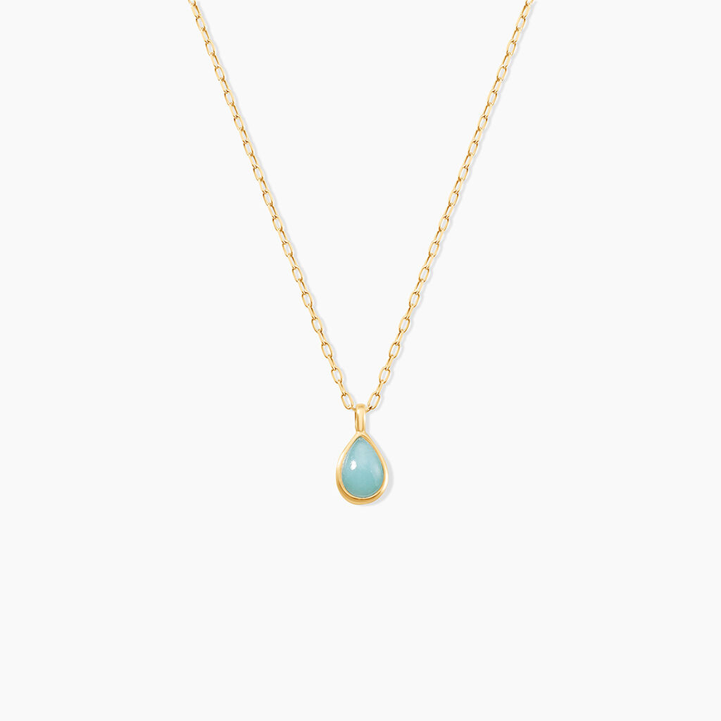 Collier Ond&eacute;e Or Jaune Amazonite - Colliers Femme | Histoire d&rsquo;Or
