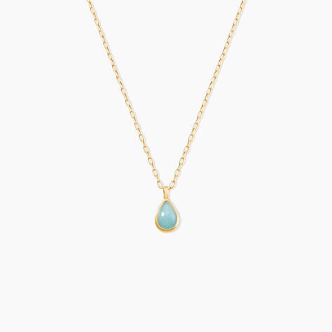 Collier Ond&eacute;e Or Jaune Amazonite - Colliers Femme | Histoire d&rsquo;Or
