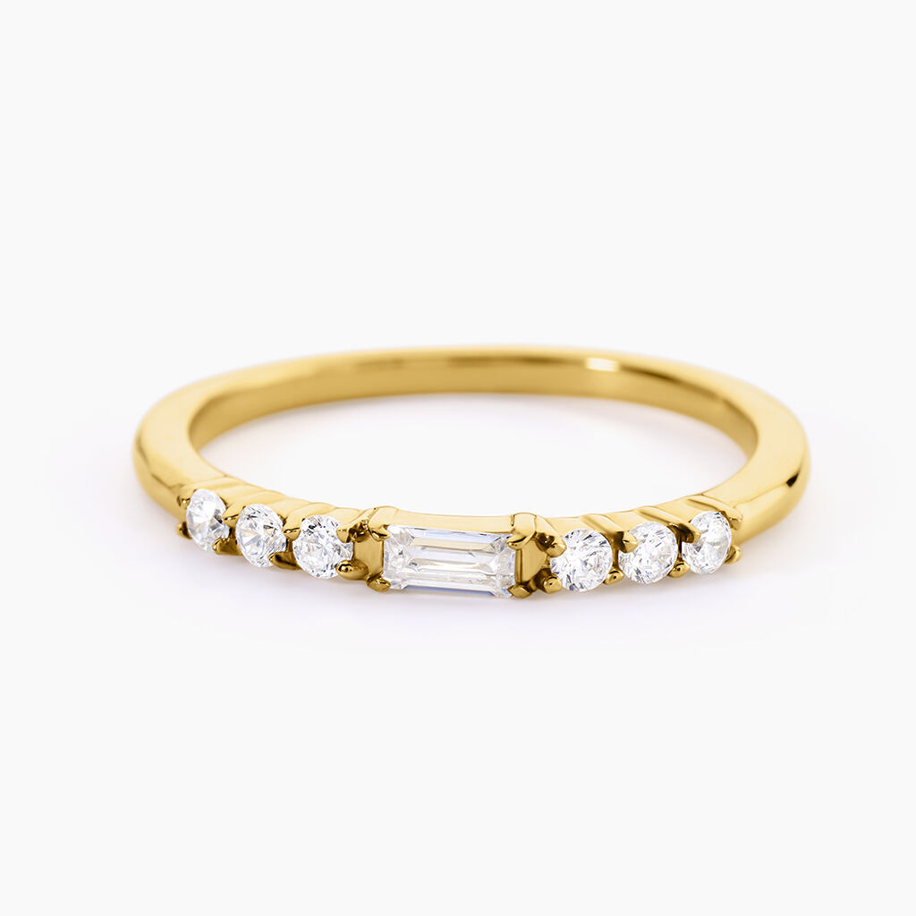 Bague Andreane Acier Jaune Oxyde De Zirconium - Bagues avec pierre Femme | Histoire d&rsquo;Or