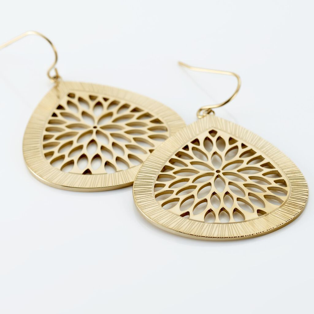 Boucles D'oreilles Pendantes Acier Doré Iwona - Boucles d'oreilles fantaisie Femme | Histoire d’Or