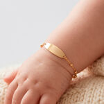 Bracelet Identit&eacute; Evelina Maille Boule Or Jaune - Bracelets Communion Enfant | Histoire d&rsquo;Or