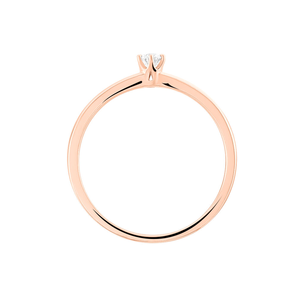 Bague Solitaire Natalia Or Rose Diamant - Bagues solitaires Femme | Histoire d&rsquo;Or