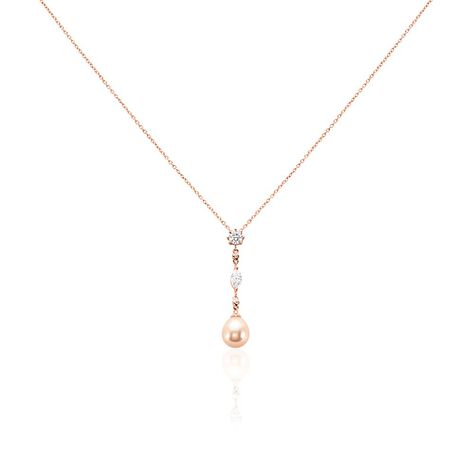 Collier Lynes Argent Rose Perle De Culture Et Oxyde De Zirconium - Colliers fantaisie Femme | Histoire d&rsquo;Or